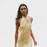 Gala - Satenska haljina s halter ovratnikom