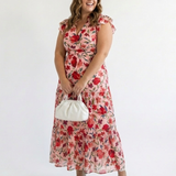 DELACROIX | Robe Midi Évasée à Imprimé Floral Lila