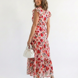 DELACROIX | Robe Midi Évasée à Imprimé Floral Lila