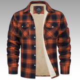 Tiago - Casaco Trucker Riscas Fleece