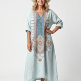 DELACROIX | Robe Midi Brodée à Poches Claire
