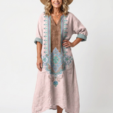 DELACROIX | Robe Midi Brodée à Poches Mathilde