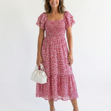 DELACROIX | Robe Midi Florale à Épaules Nues Odette