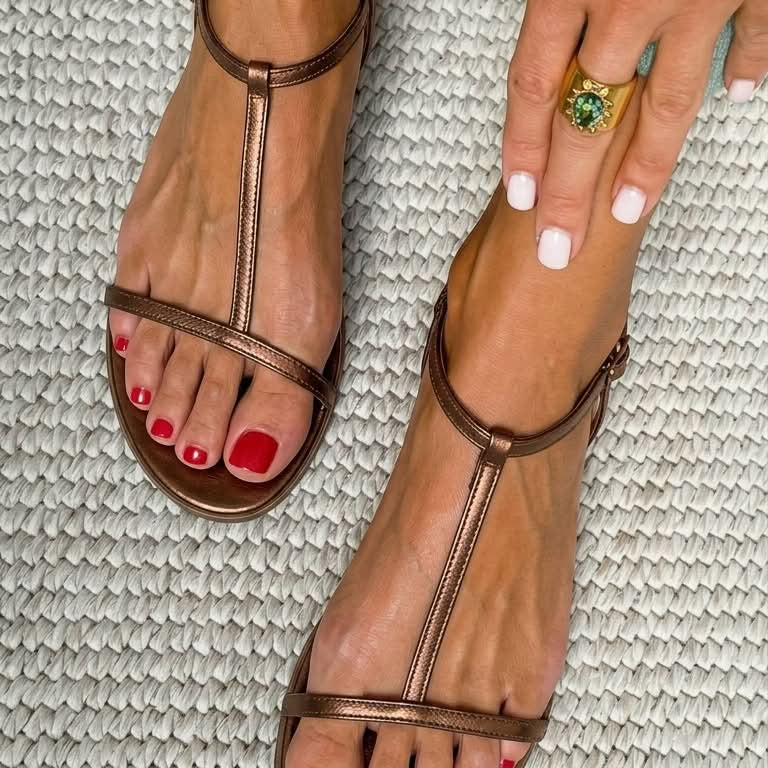 Bianca™| Sandales Dorées Été