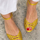 Isadora™ | Sandales Tressées Dorées