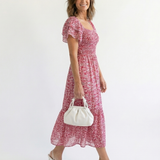 DELACROIX | Robe Midi Florale à Épaules Nues Odette
