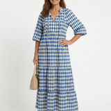 DELACROIX | Robe Midi à Imprimé Diamant Elodie