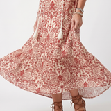 DELACROIX | Boho midi haljina s pomponima Lucie