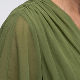 DELACROIX | Robe Midi Drapée à Encolure Elysia