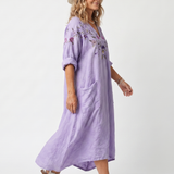 DELACROIX | Robe Midi Brodée à Poches Sandrine