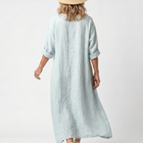 DELACROIX | Robe Midi Brodée à Poches Claire