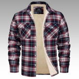 Tiago - Casaco Trucker Riscas Fleece