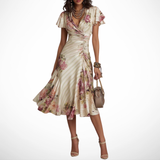 DELACROIX | Elegantna drapirana cvjetna haljina Camille