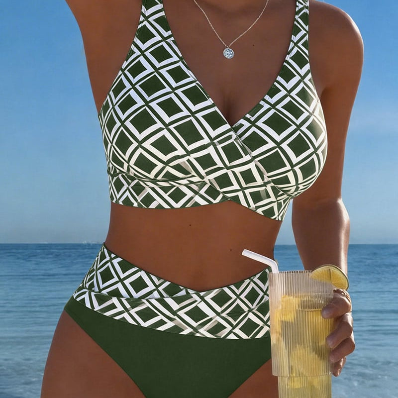 Sara - Two Piece Cut-Out Diamond Pattern Bikini