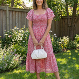 DELACROIX | Robe Midi Florale à Épaules Nues Odette
