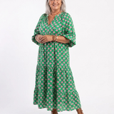 DELACROIX | Midi haljina cvjetnog uzorka s volanima Camille