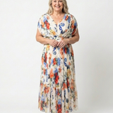 DELACROIX | Robe Midi Fleurie Plissée Savannah