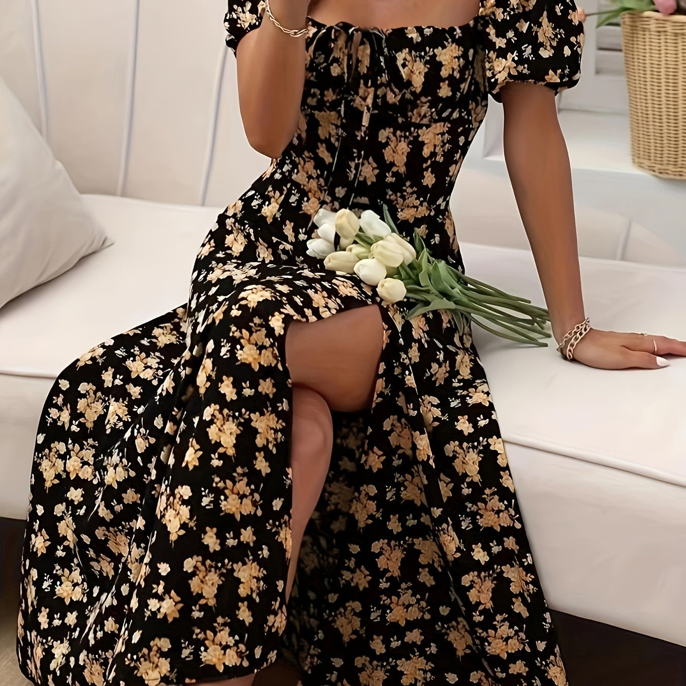 DELACROIX | Chloé elegantna haljina s cvjetnim uzorkom