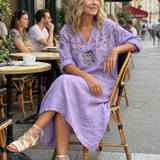DELACROIX | Robe Midi Brodée à Poches Sandrine