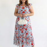 DELACROIX | Robe Midi Évasée à Imprimé Floral Lila