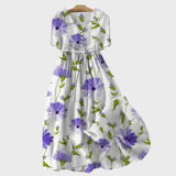 Vestido Floral na Cor Lavanda