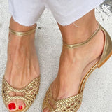 Isadora™ | Sandales Tressées Dorées