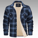 Tiago - Casaco Trucker Riscas Fleece
