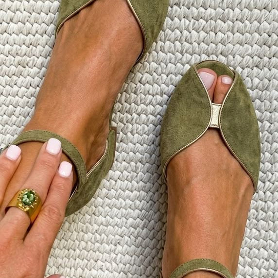 Olivia™ | Sandales Vert Sauge Élégantes