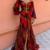 DELACROIX | Robe Longue Fleurie Col V Juliette