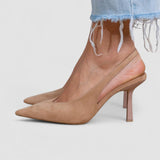 Marlena - Nude slingback salonke s tankom potpeticom