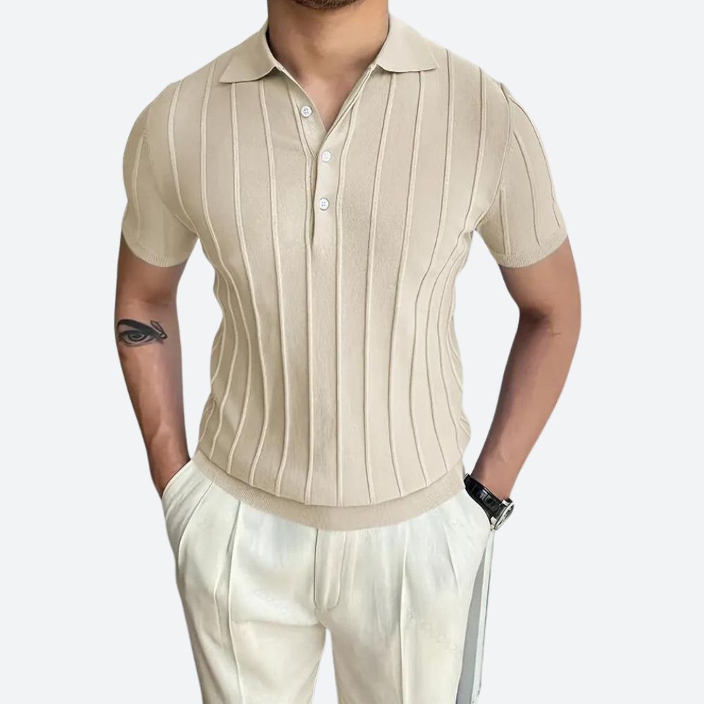 Polo majica - rastezljiva s V-izrezom
