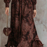 DELACROIX | ELEGANTNA DUGA HALJINA S VINTAGE UZORKOM