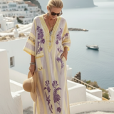 DELACROIX | Robe Maxi Fleurie Rayée Aurelia