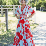 DELACROIX | Robe Maxi Fleurie à Manches Corinne