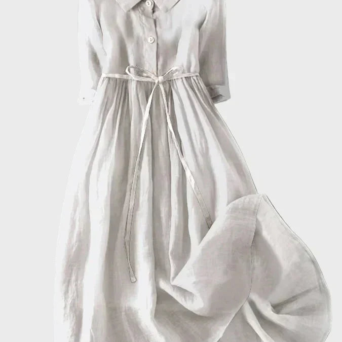 Vestido com Gola Elegante