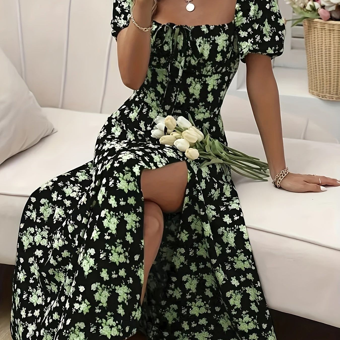 DELACROIX | Chloé elegantna haljina s cvjetnim uzorkom