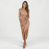 Natália - Vestido chique ombros descobertos