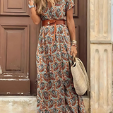 DELACROIX | ROBE LONGUE BOHÈME À TAILLE FRONCÉE
