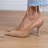 Marlena - Nude slingback salonke s tankom potpeticom