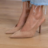Marlena - Nude slingback salonke s tankom potpeticom